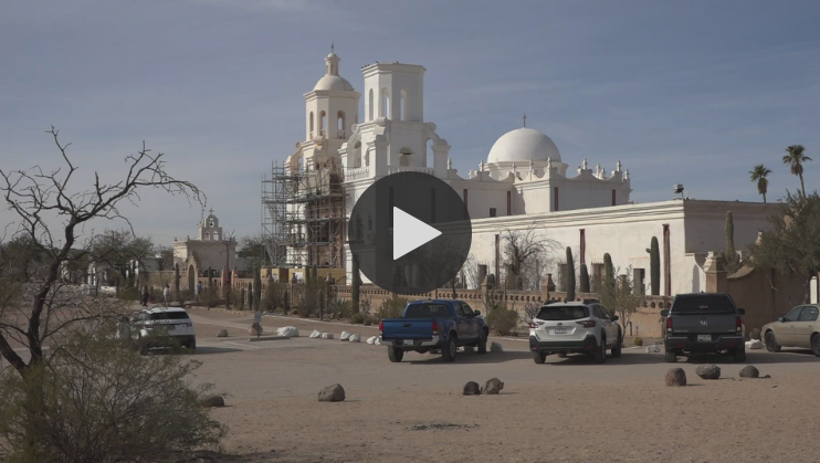 Tucson Mission fixing 1950s cement mistake